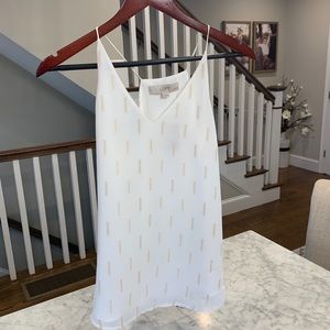 LOFT white tank with gold accents
